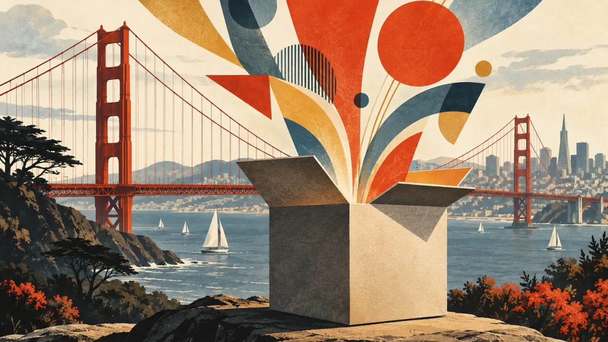 Editorial illustration: San Francisco advertising and commerce