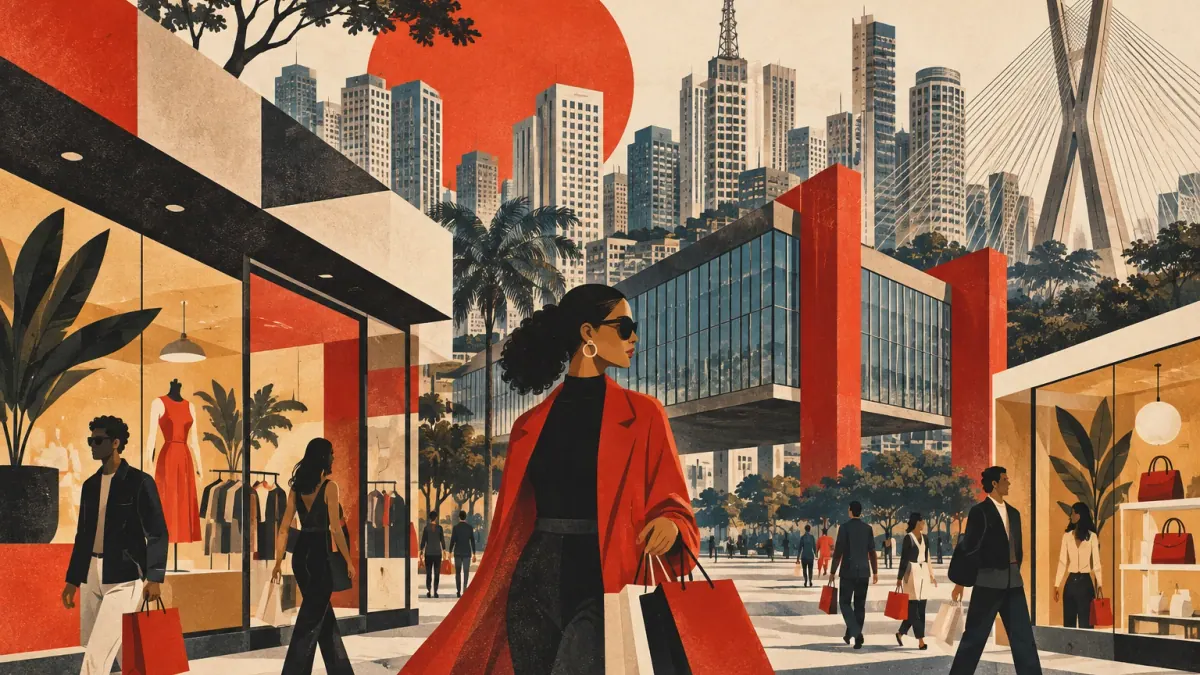 Editorial illustration: São Paulo retail and ecommerce