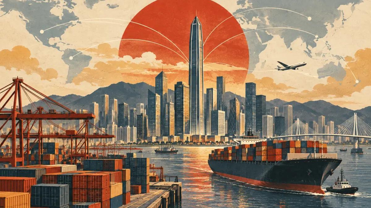 Editorial illustration: Shenzhen global ecommerce